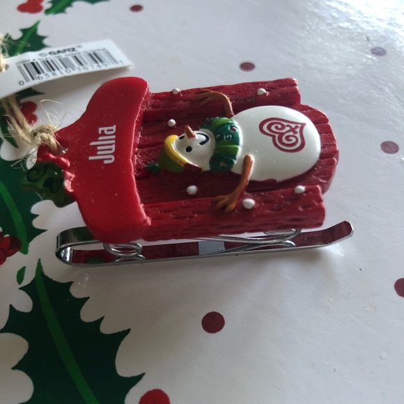 Personalized Sleigh Ornament “Julia - Picture 2 of 3